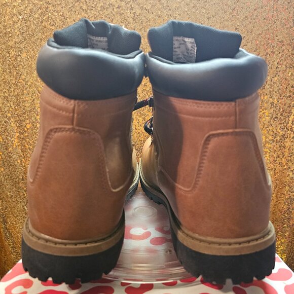 J OZARK TRAIL Red Lace Brown Waterproof Leather Hiking Boots Men's Size 13 NWT - Picture 5 of 11